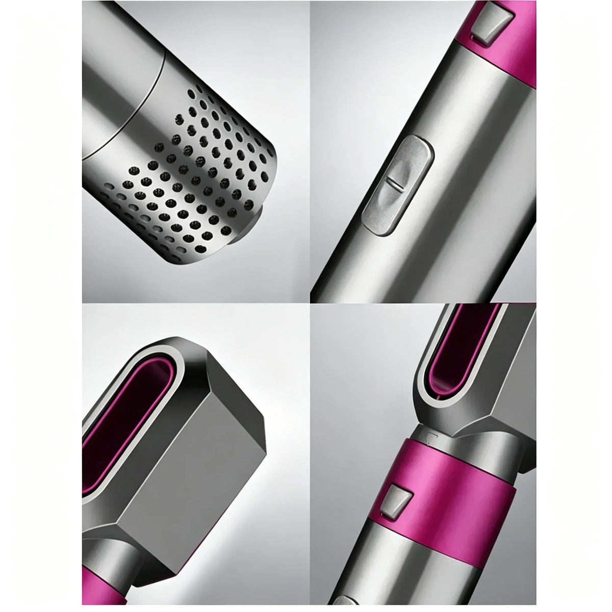 Ensemble de coiffure 5-en-1, kit multifonctionnel comprenant un sèche-cheveux, un fer à friser, une brosse à air chaud, une brosse lissante et divers accessoires pour créer diverses coiffures