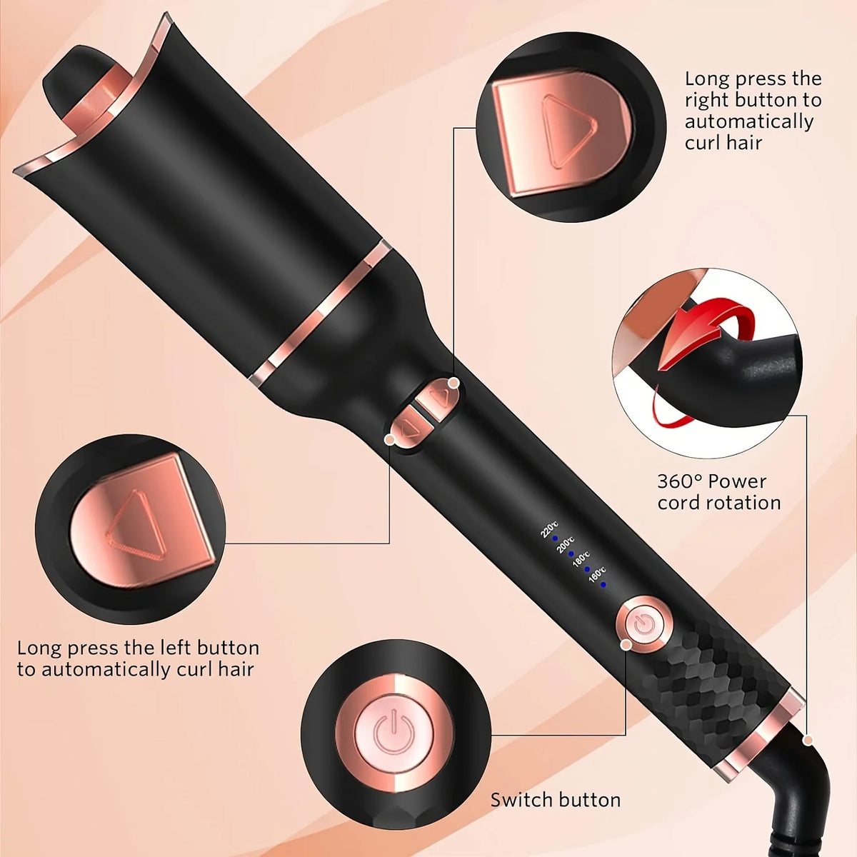 ✨ Boucleur Automatique AirCurl Pro™ – Boucles Rapides & Longue Tenue